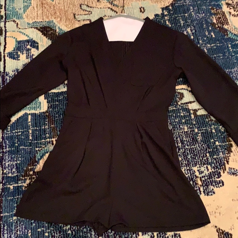 Black long sleeve romper